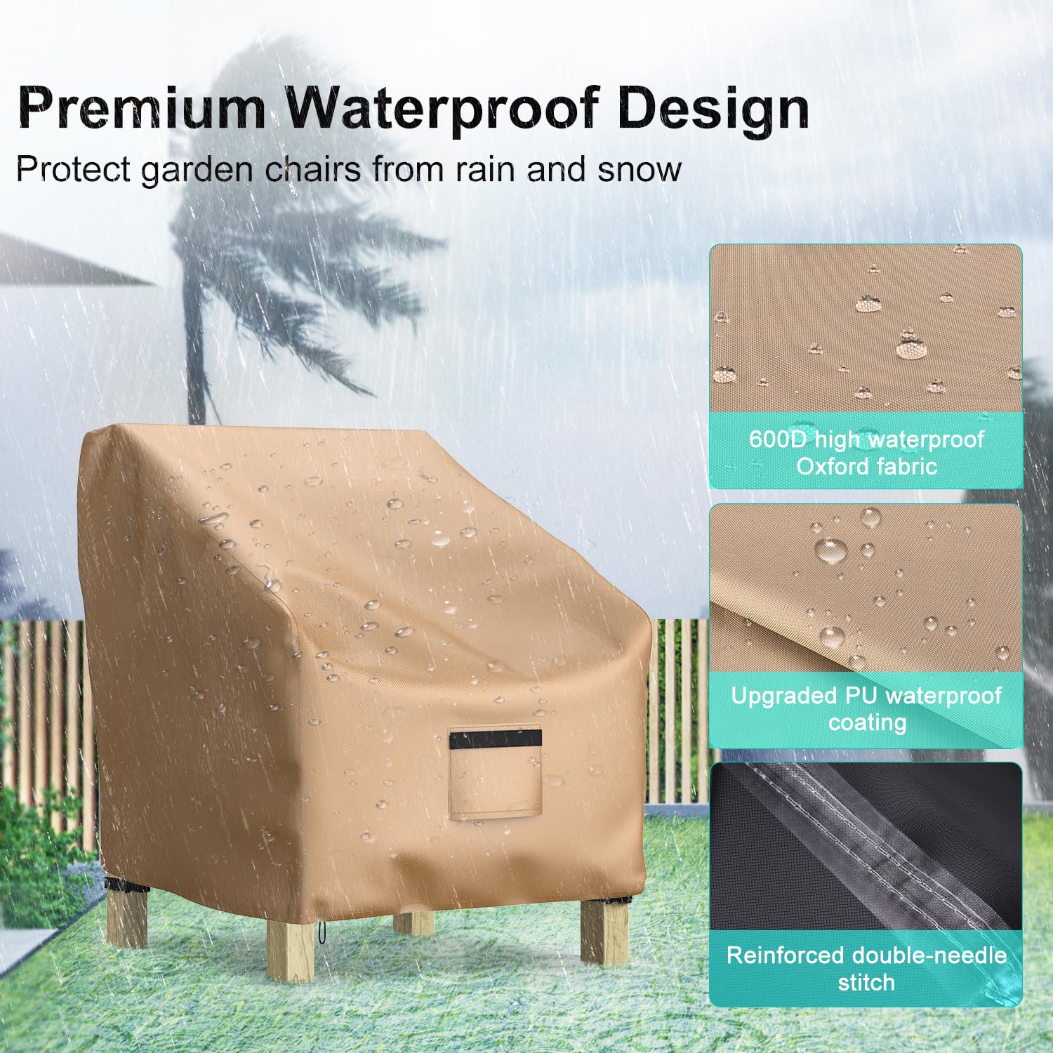 Double-stitched seams with waterproof tape prevent leaks and tears.