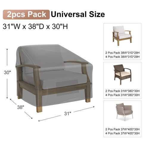 BROSYDA deep-seat outdoor chair cover on a lounge chair keeps cushions dry