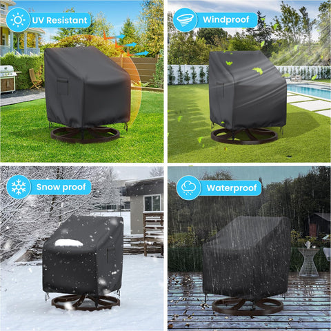 BROSYDA outdoor chair cover with air vents promotes quick drying after rain.