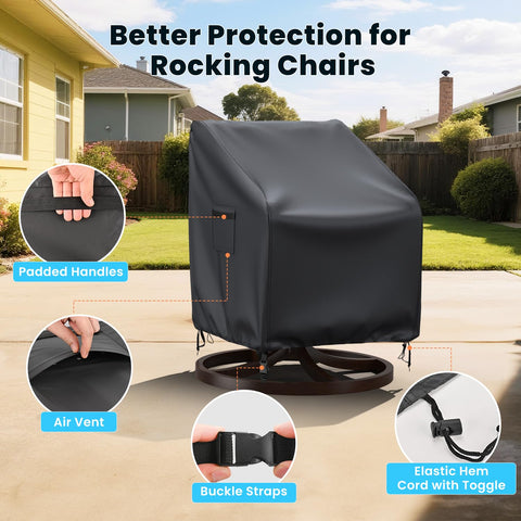 BROSYDA windproof cover with buckle straps keeps chairs secure outdoors.