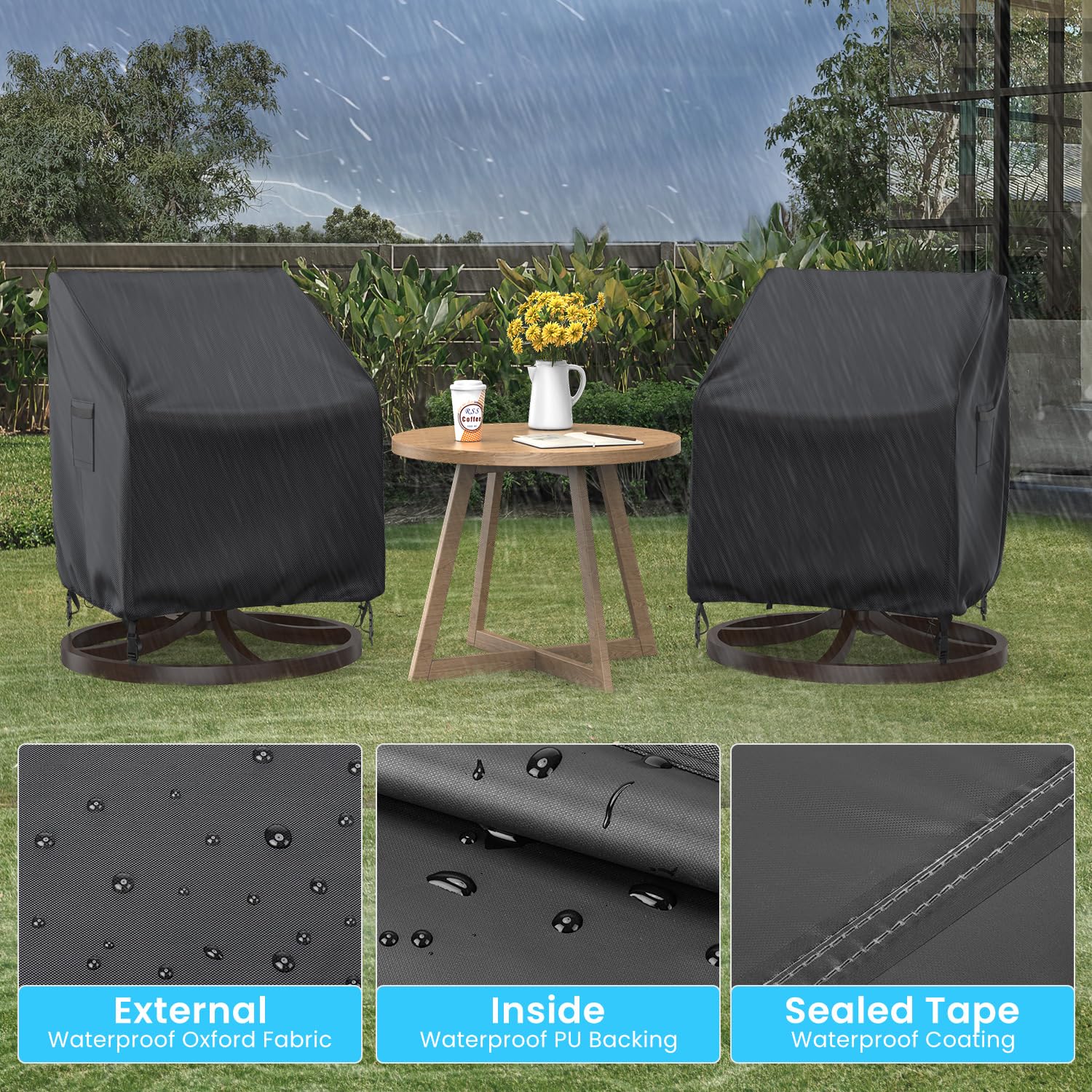 BROSYDA padded handles ease installation and removal of the cover.