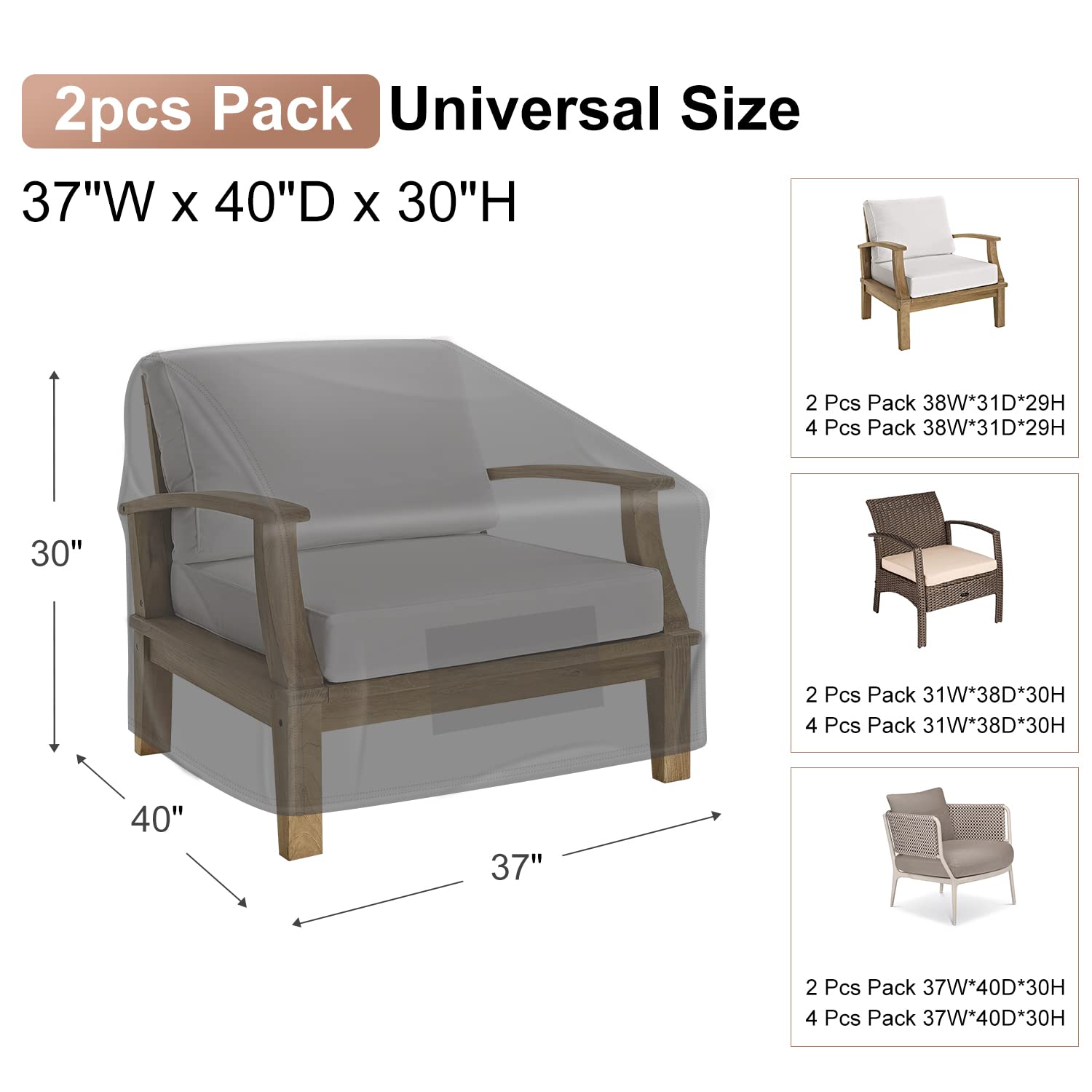 BROSYDA durable 600D fabric shields chairs from sun and dirt
