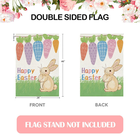 BRRSSIO Easter flag sleeve-top design shows easy installation on flag holder.
