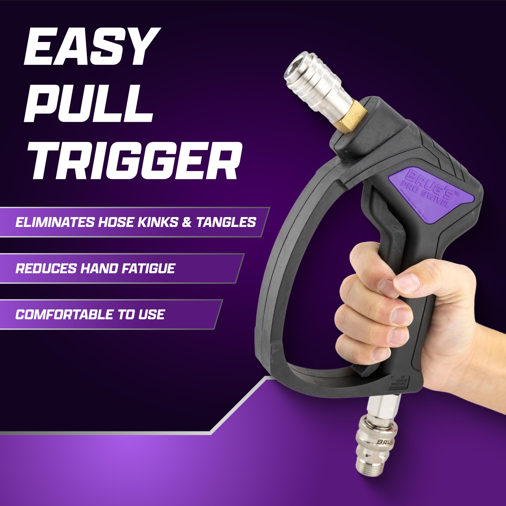 Brug's Pro Swivel Gun V2.0 stainless steel construction supports durability under heavy use.