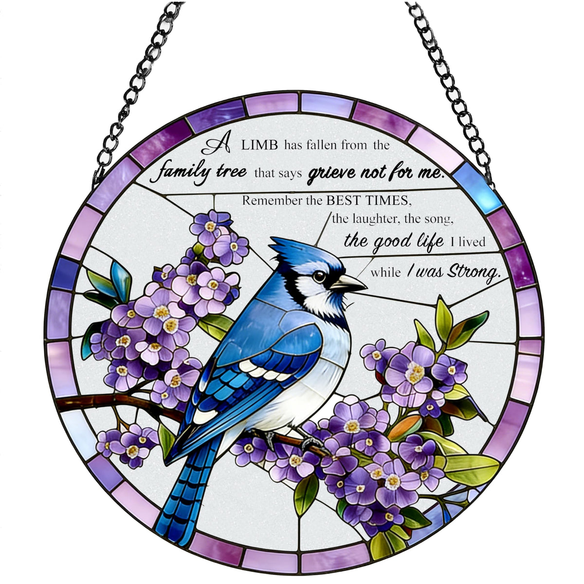 BRUKUSUR stained glass window hanging highlights double-sided light transmission for vivid colors.