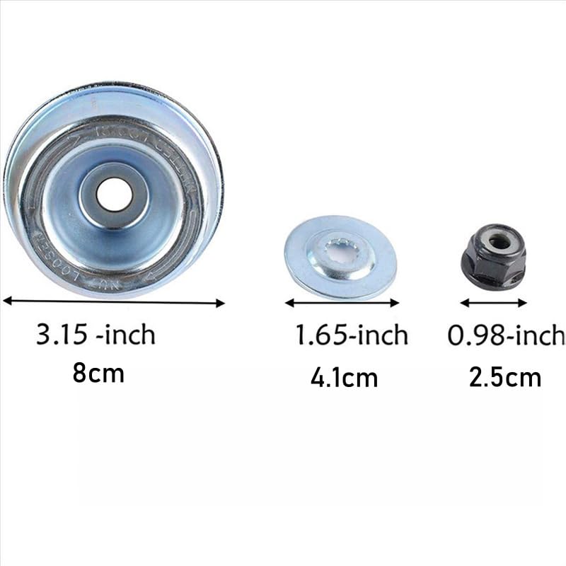 Brush Cutter Blade Adapter Kit model 2 contents enabling quick blade swaps.