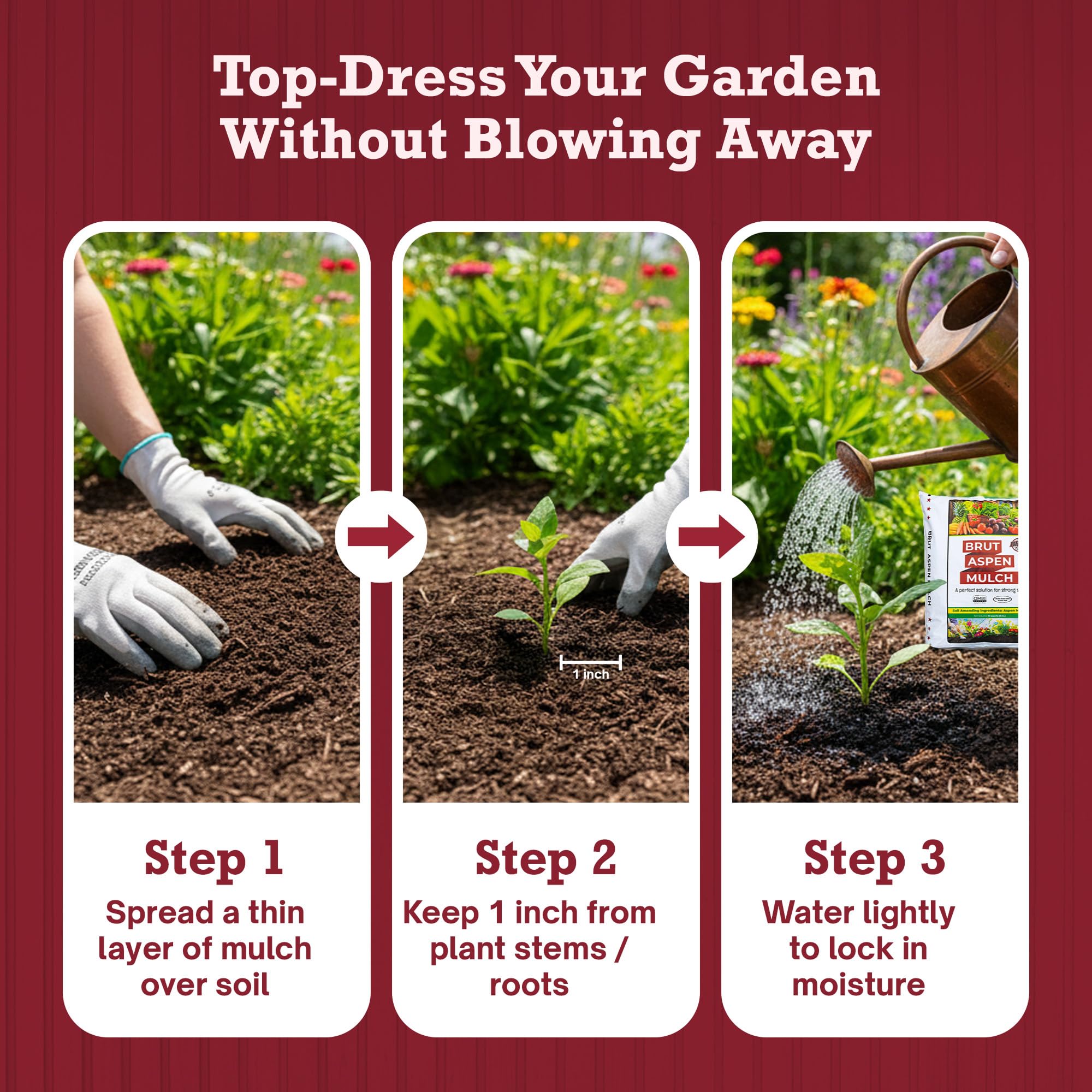 BRUT WORM FARMS Brut Organic Aspen Mulch carbon-rich formula boosts soil biology.