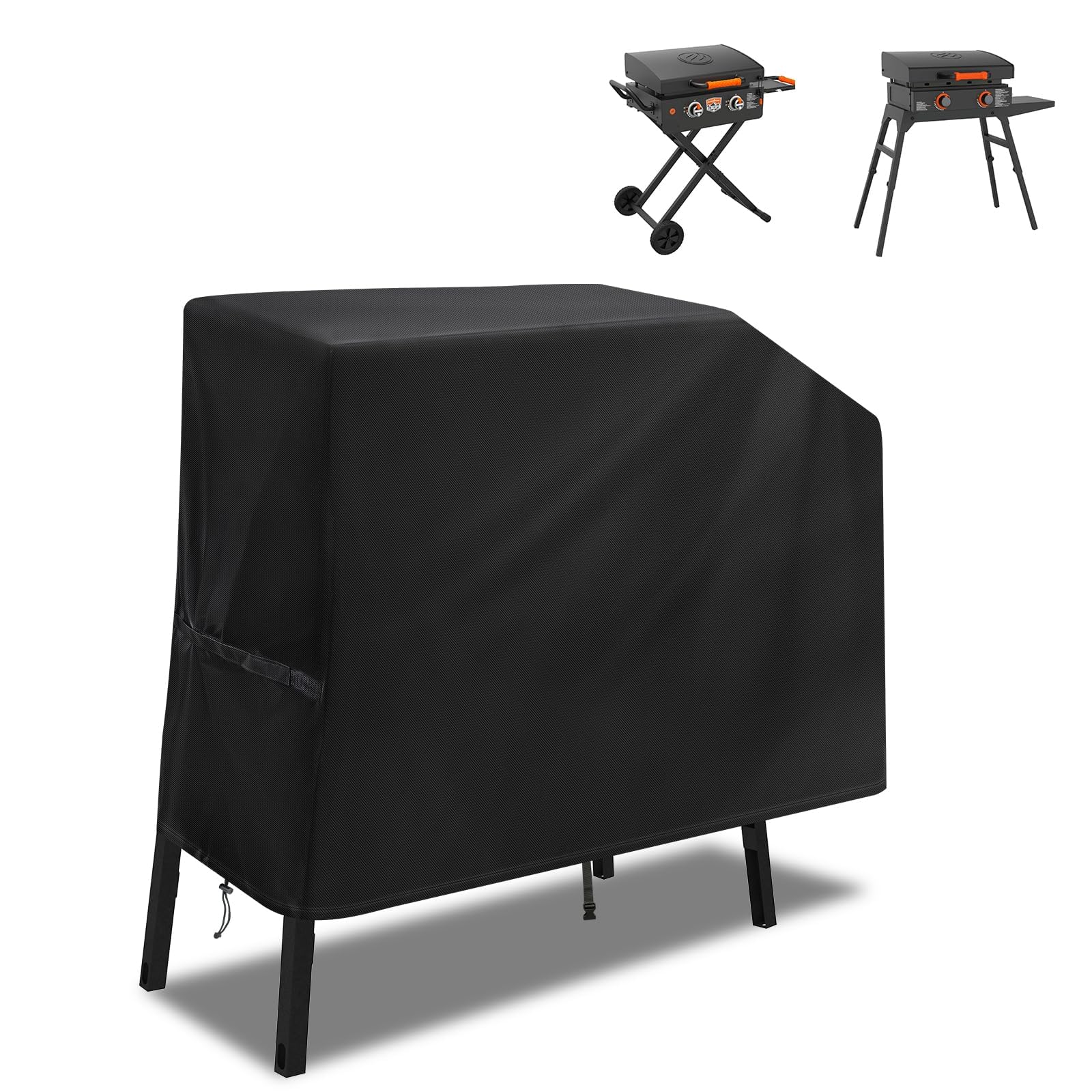 bruwaa griddle cover on Blackstone 22in with hood protects from rain and debris.