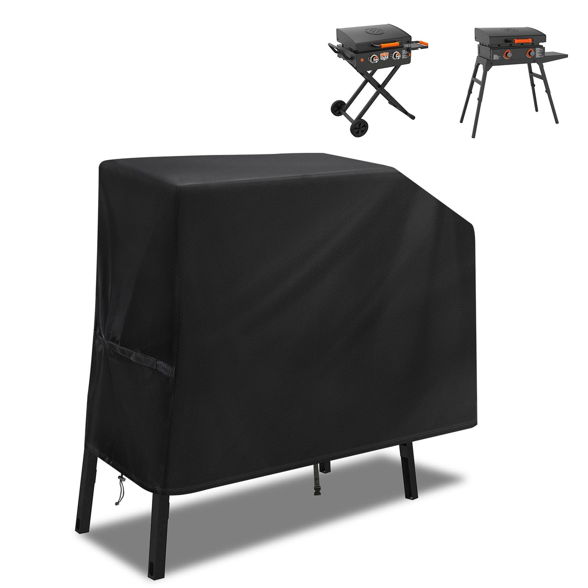 bruwaa griddle cover on Blackstone 22in with hood protects from rain and debris.