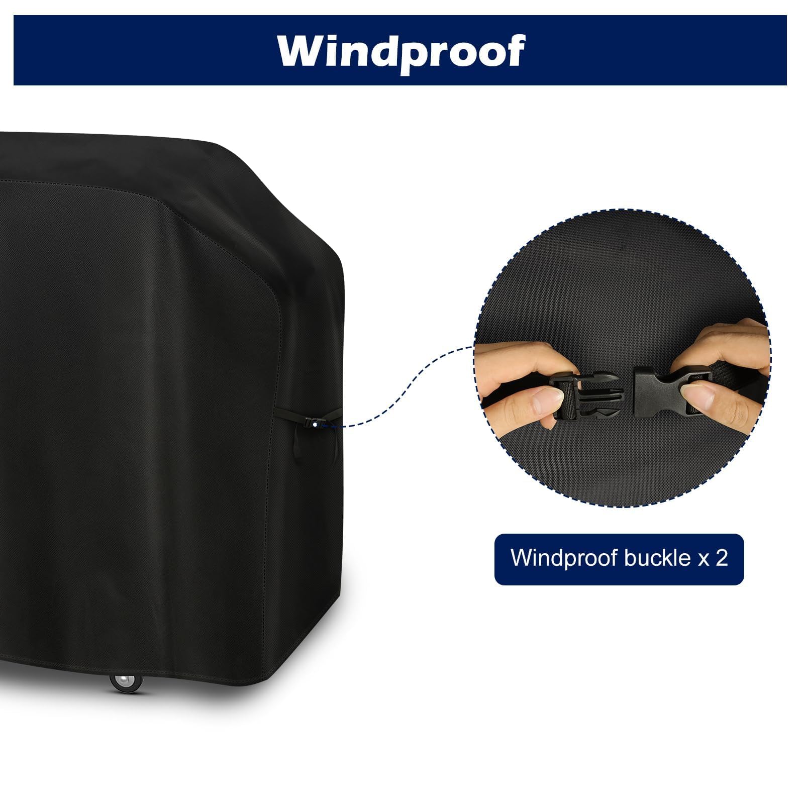 bruwaa cover protecting griddle on outdoor balcony during wind