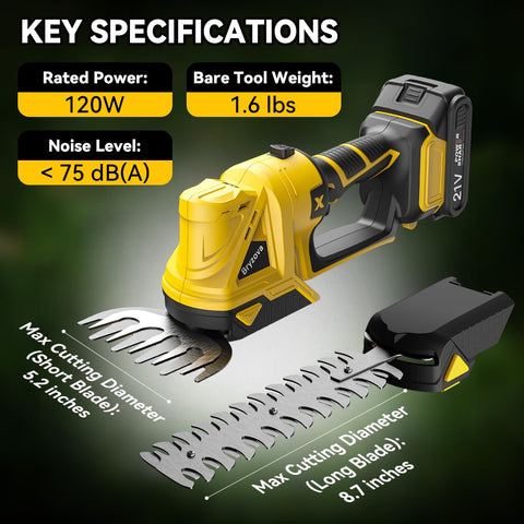Bryzova 21V 2-in-1 grass shear blade in action for edging