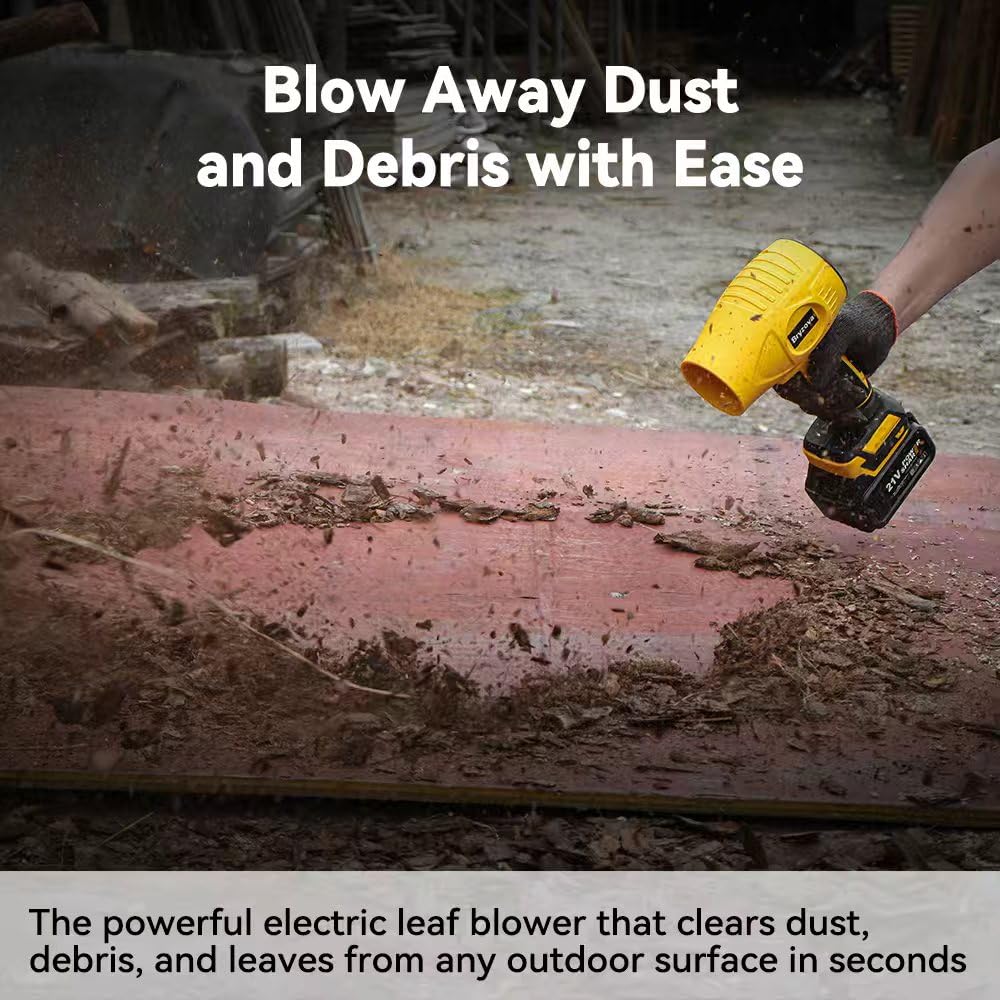 Bryzova 21V blower features a variable speed trigger for precise control.