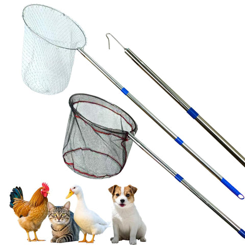BRZFWLMYDF Chicken Net Catcher with extended pole aids quick, safe field captures.