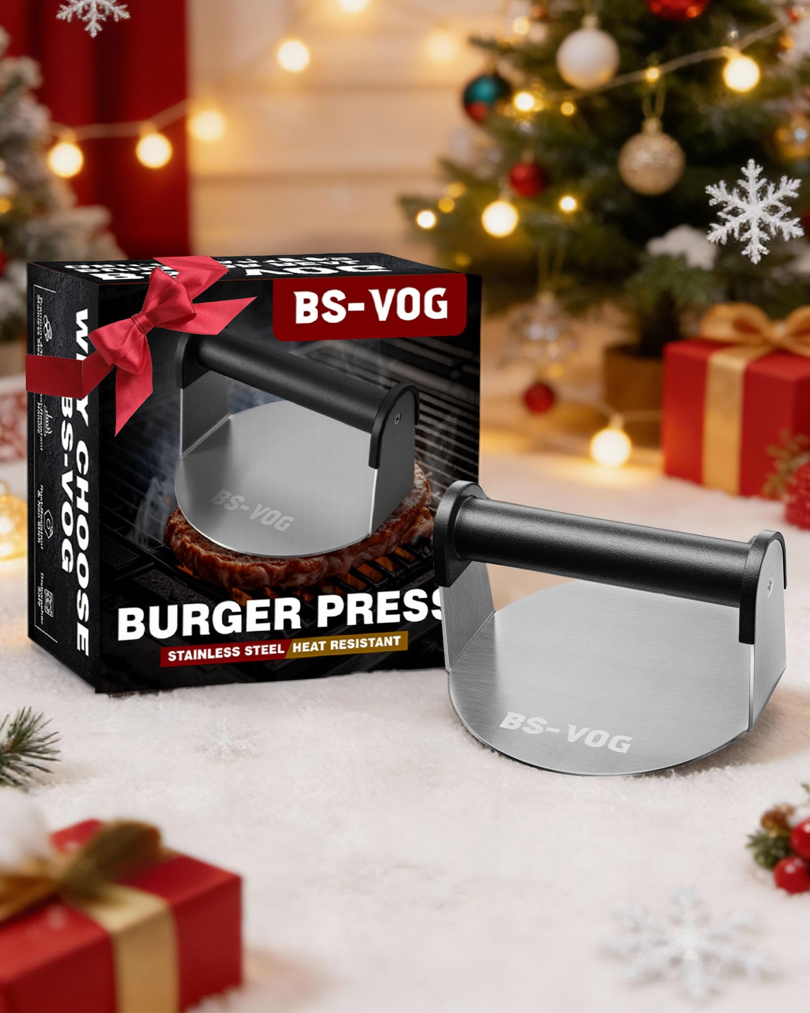 BS-VOG burger press is dishwasher safe for quick cleanup after cooking.
