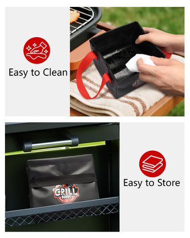 BS-VOG waterproof fabric and reinforced seams withstand regular grill cleanup.