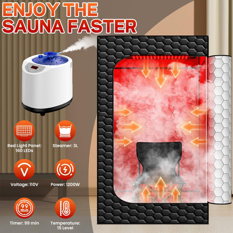 bsdonte Infrared Sauna Box spacious interior fits users of various sizes.