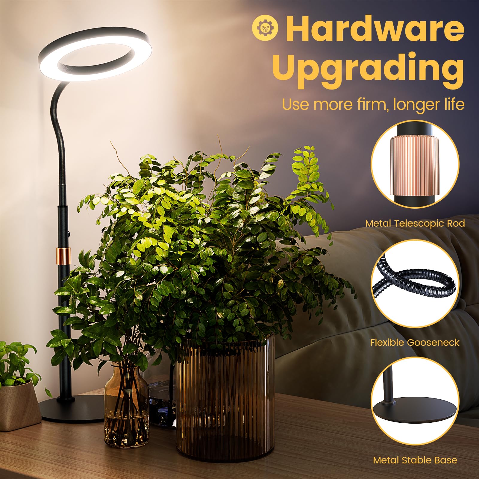bseah Grow Light with 10 dimmable levels for seedlings to flowering