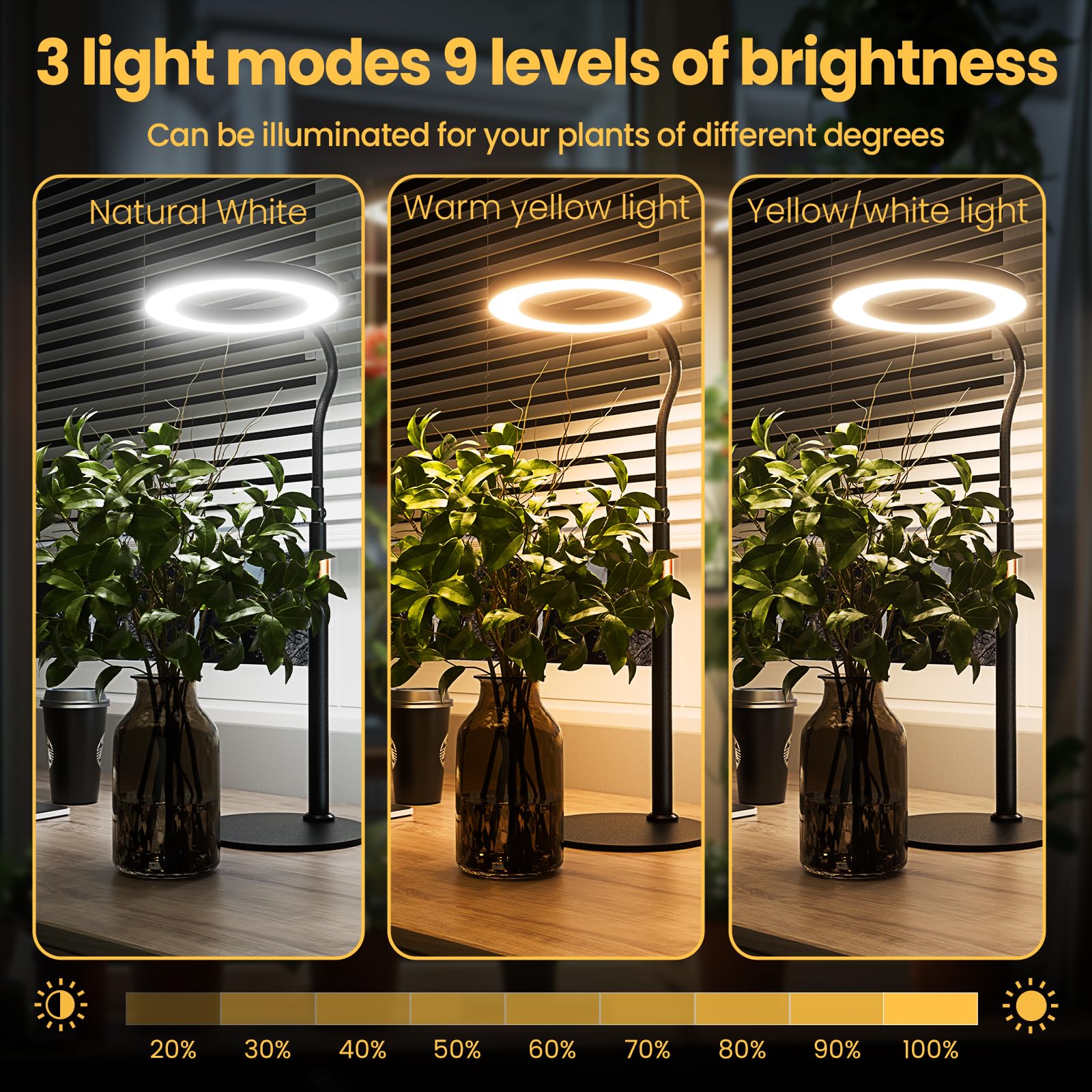 bseah Grow Light perched on a desk for convenient indoor gardening
