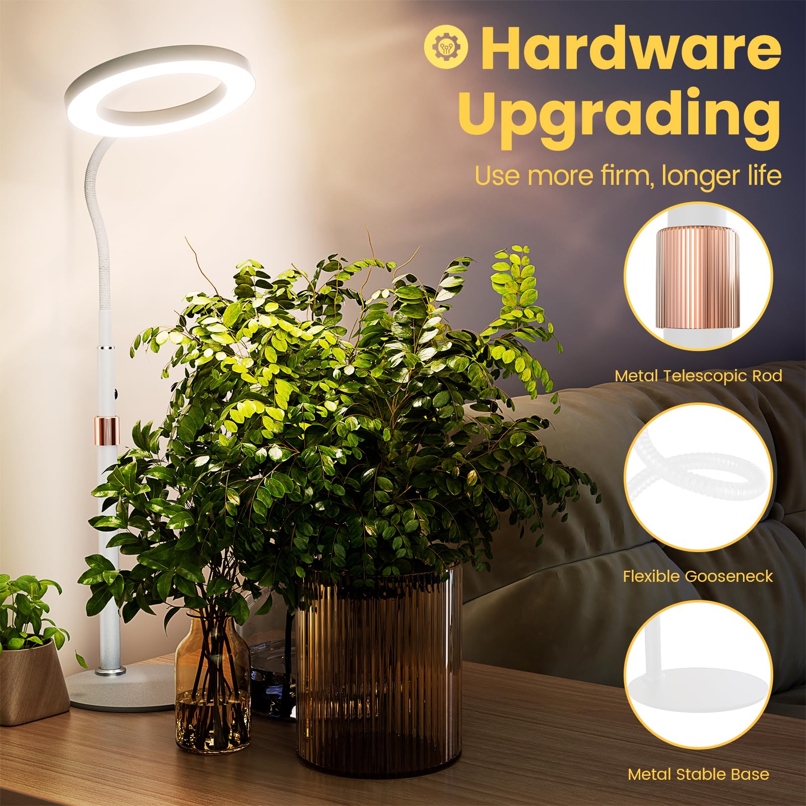 The bseah grow light dimmable levels allow stage-specific brightness.