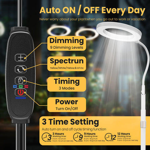 The bseah grow light height adjustment enables tailored lighting for seedlings.