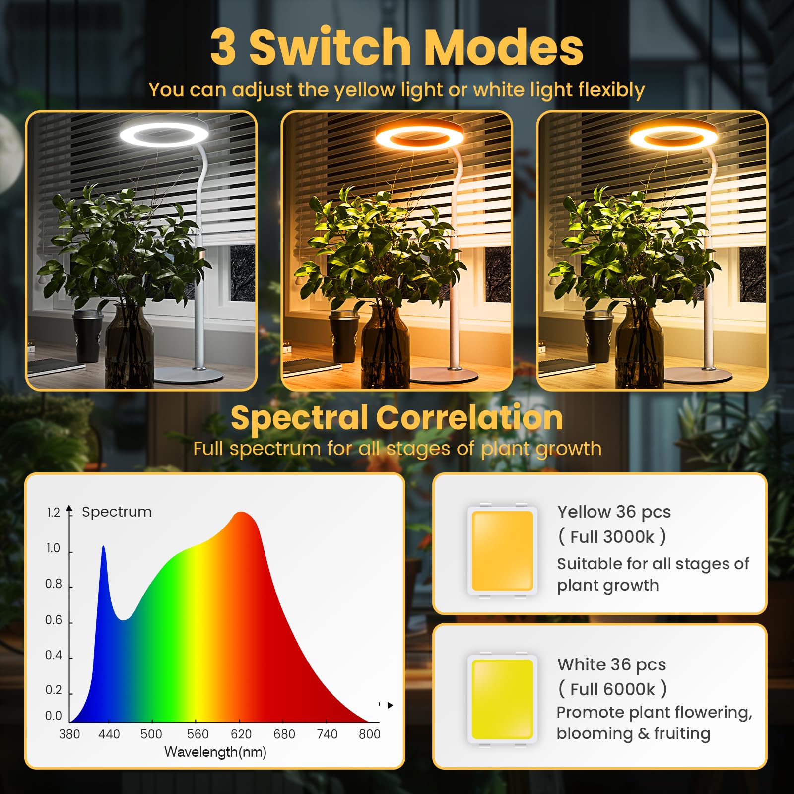 The bseah grow light timer settings demonstrate automated daily lighting.