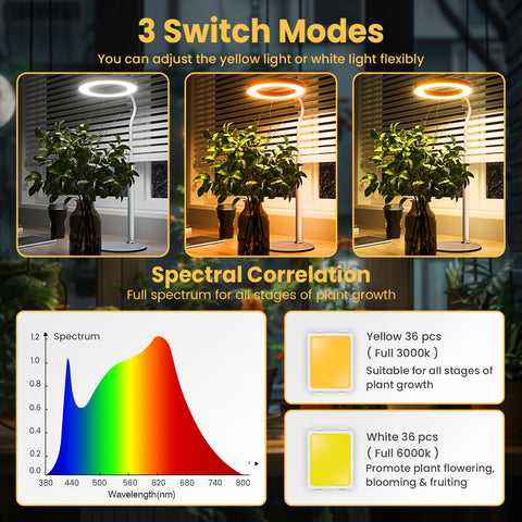 The bseah grow light timer settings demonstrate automated daily lighting.