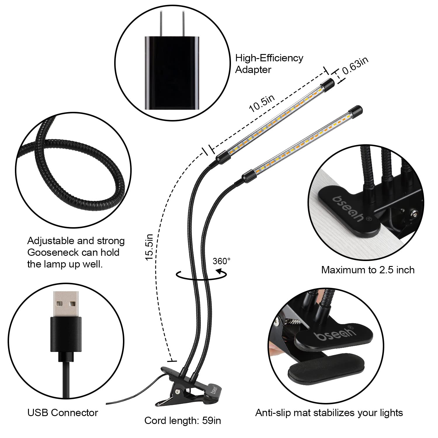 Bseah two-pack grow light bundle ideal for space-saving setups.