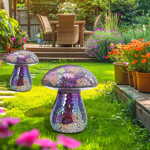 Bshine yard-path lawn mushroom accents whimsical walkway lighting