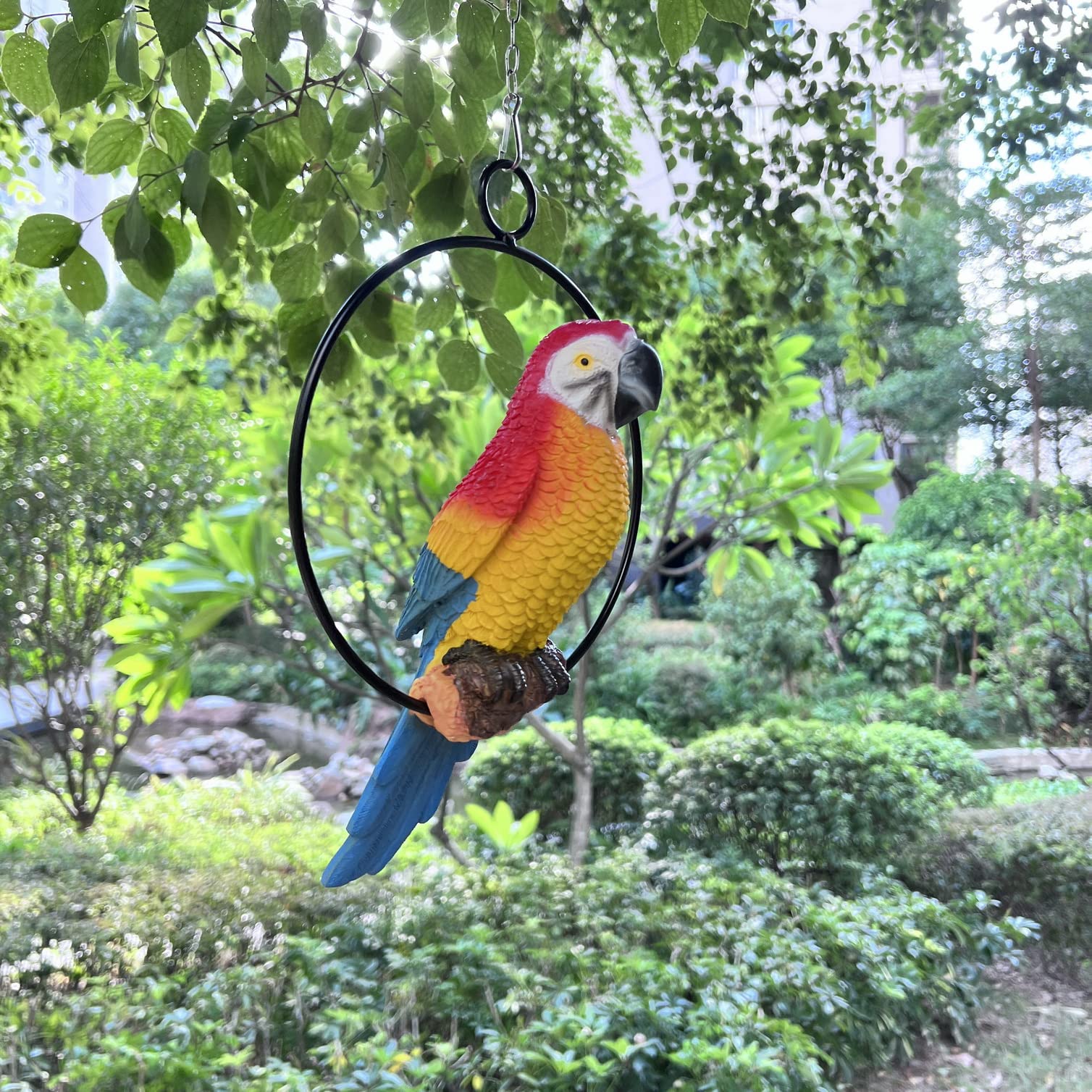 BSIRZAM hand-painted polyresin parrot ornament for vivid color