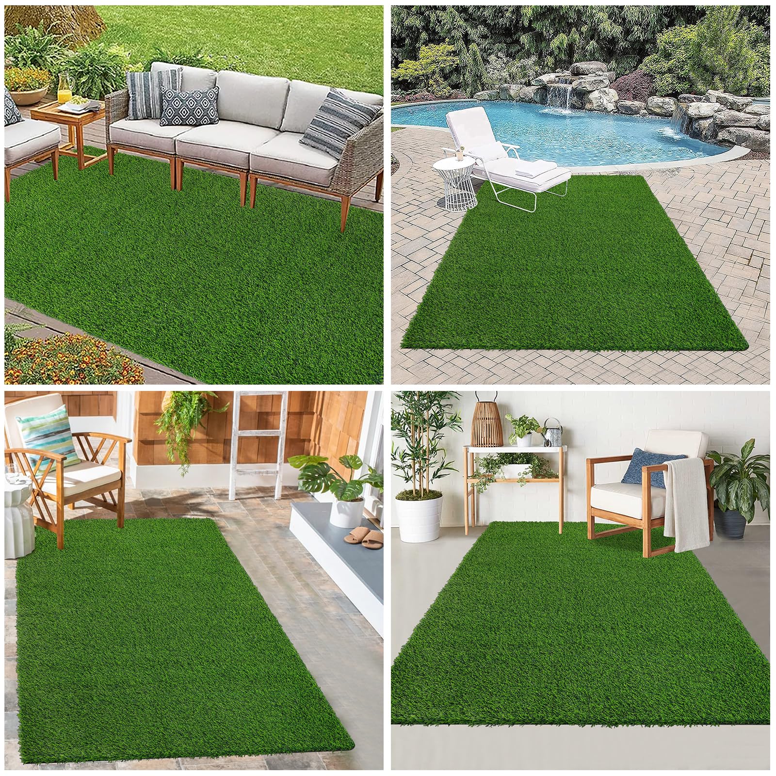 Bsmathom artificial grass rug cut-to-size flexibility for custom layouts.