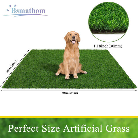 Bsmathom artificial grass rug easy-clean surface, rinse with soap and water.