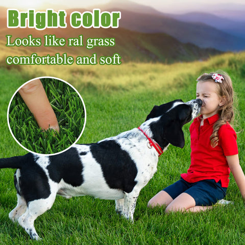 Bsmathom artificial grass rug fade-resistant material maintains vibrant color through seasons.