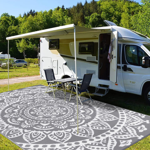 Bsmathom camping travel rug lightweight grey, simple packing and setup