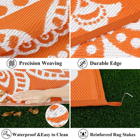 Bsmathom easy-clean rug great for quick wipe-down after outdoor meals.