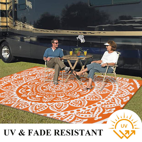 Bsmathom lightweight rug folds for easy packing and travel.