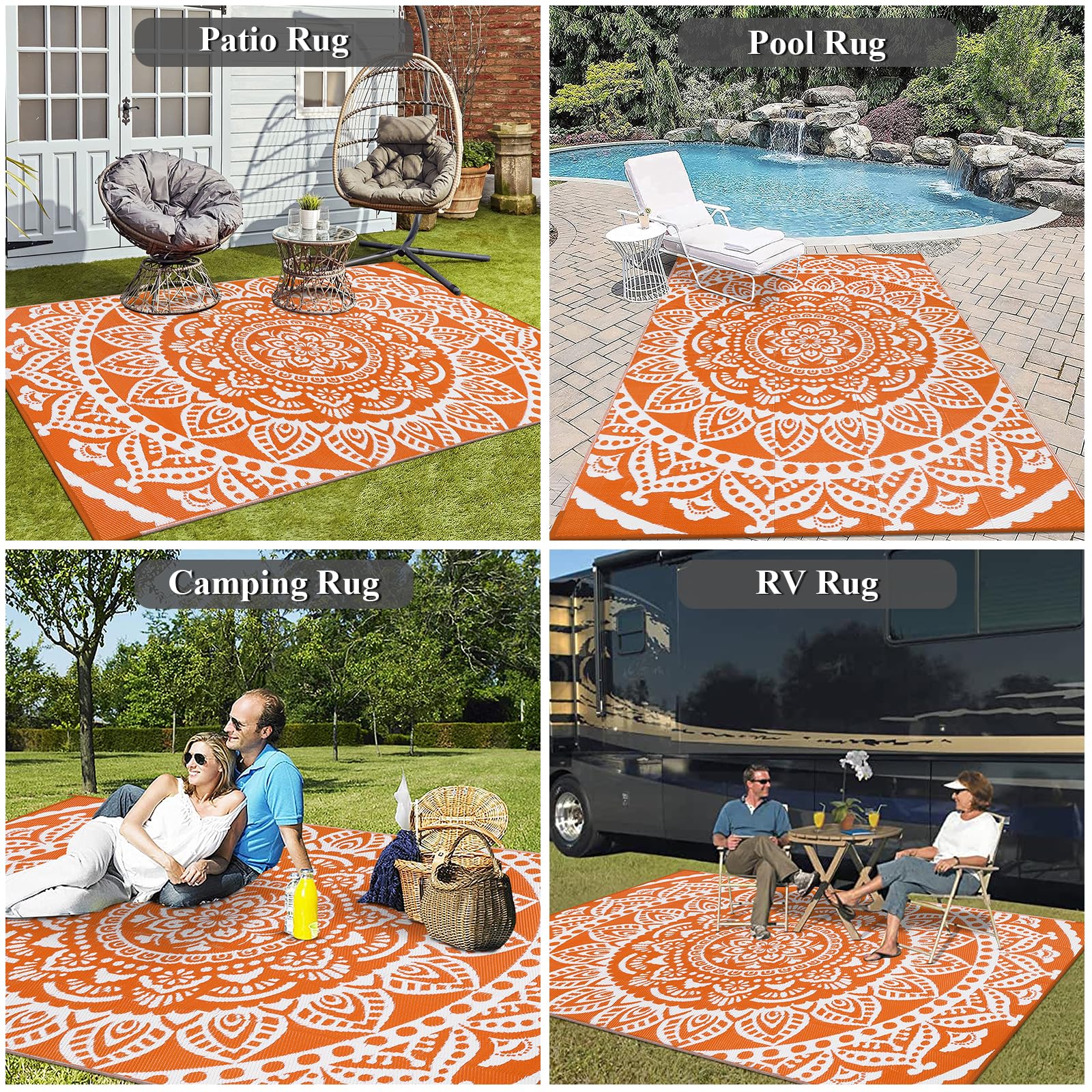 Bsmathom versatile outdoor mat perfect for patios, decks, and picnics.