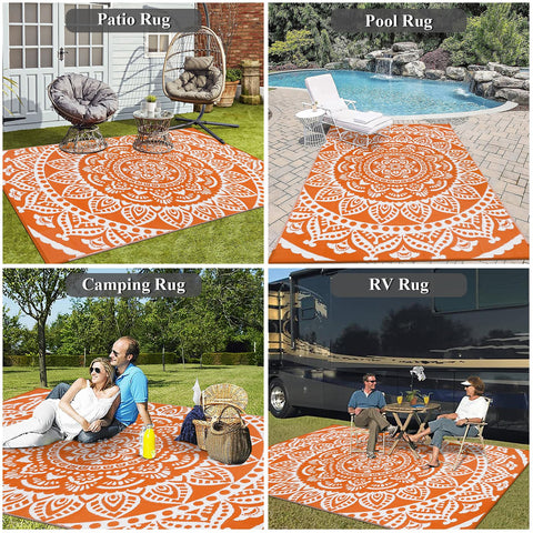 Bsmathom versatile outdoor mat perfect for patios, decks, and picnics.