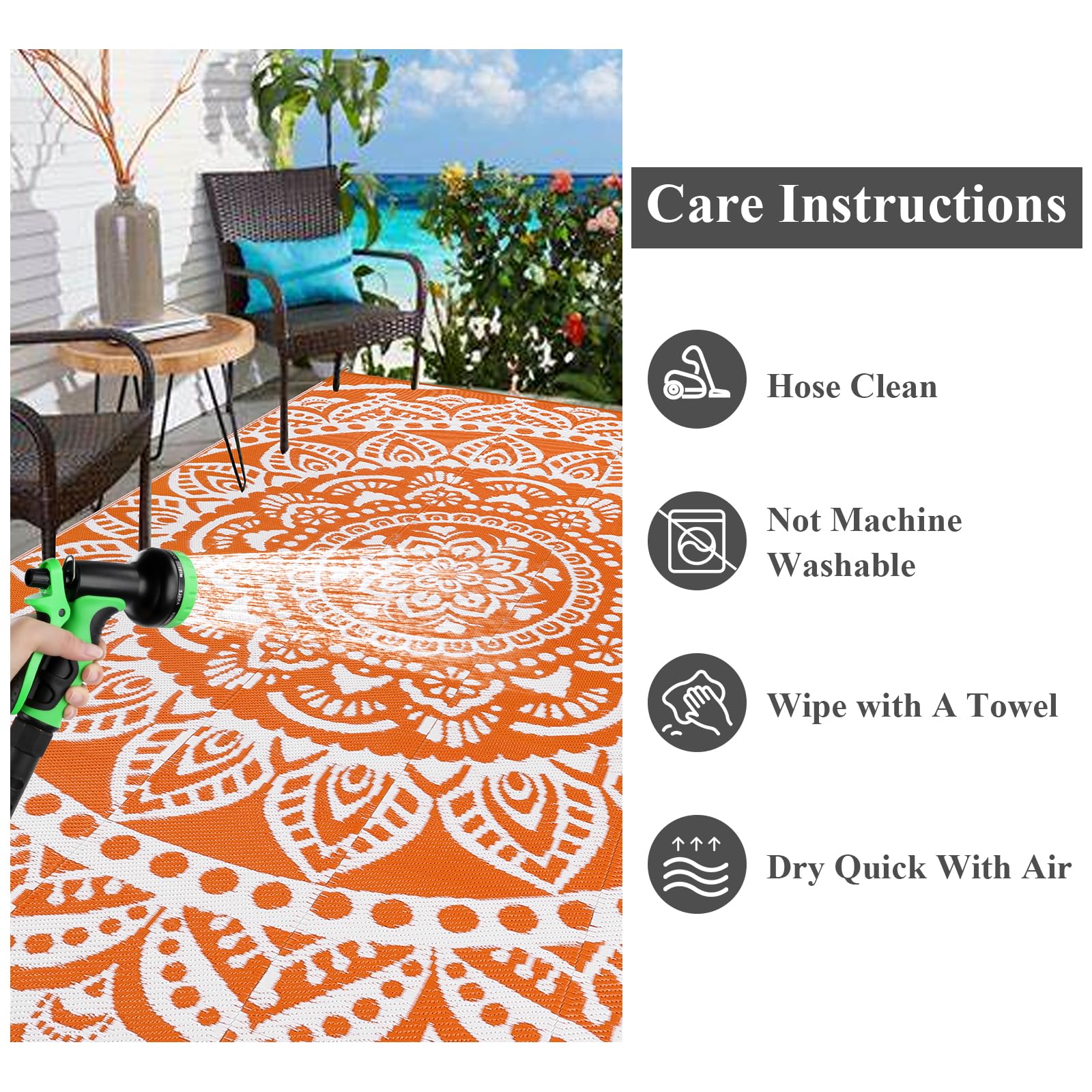 Bsmathom rug with carry bag simplifies transporting and storage.