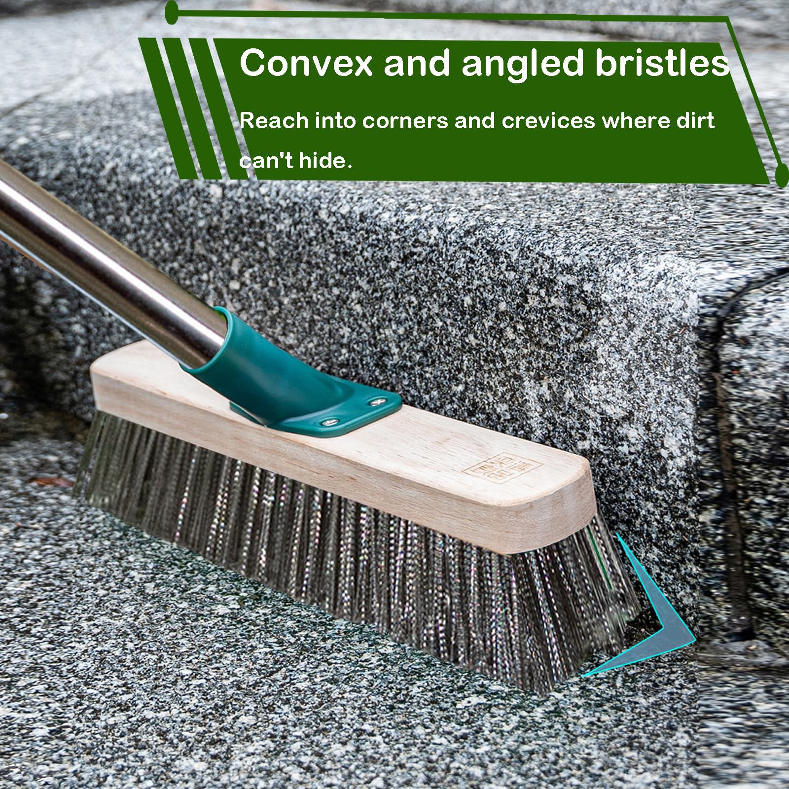 BSMstone heavy-duty wire brush effectively cleans concrete and grout