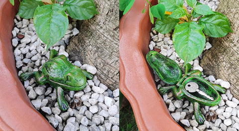 BSTGIFTS cast-iron frog key hider features a durable, heavy design for outdoor use.