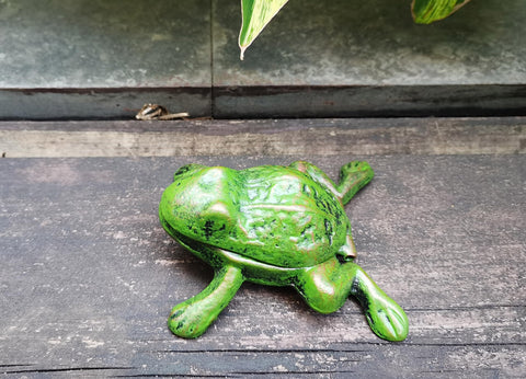 BSTGIFTS green frog key hider blends with garden plants while guiding access to a spare key.