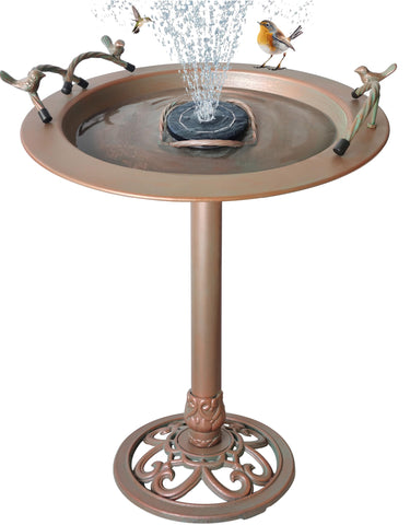 BSTGIFTS metal birdbath pedestal stands tall for a durable garden focal point