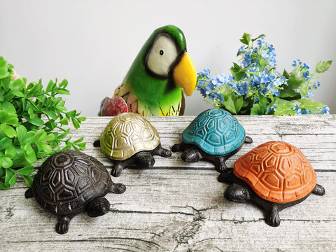 BSTGIFTS cast-iron turtle sculpture adds charm while concealing a spare key