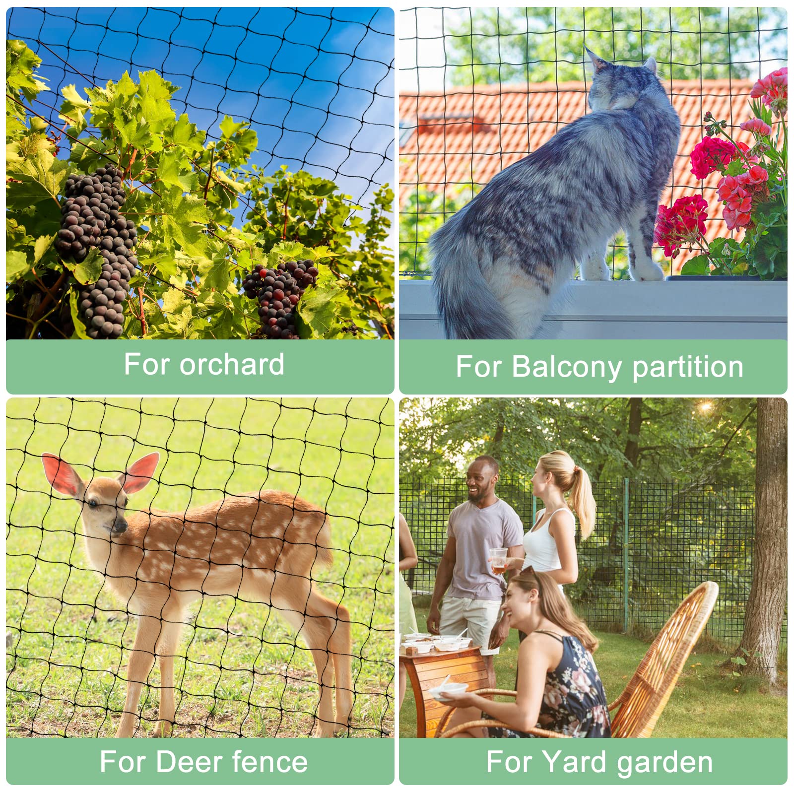 BSTPCOO netting with corner ropes enables quick, secure setup.