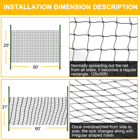 BSTPCOO Netting Stakes Ties Included for quick, secure setup.