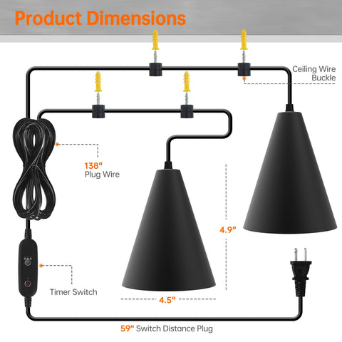 Bstrip 16.4-foot cord enables flexible placement around tall plants.
