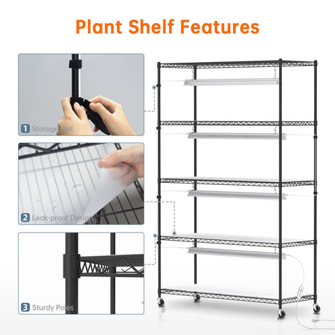 Bstrip 5-tier shelf maximizes indoor gardening space.
