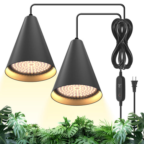 Bstrip 50W double-head grow light powers two bulbs for even indoor coverage.