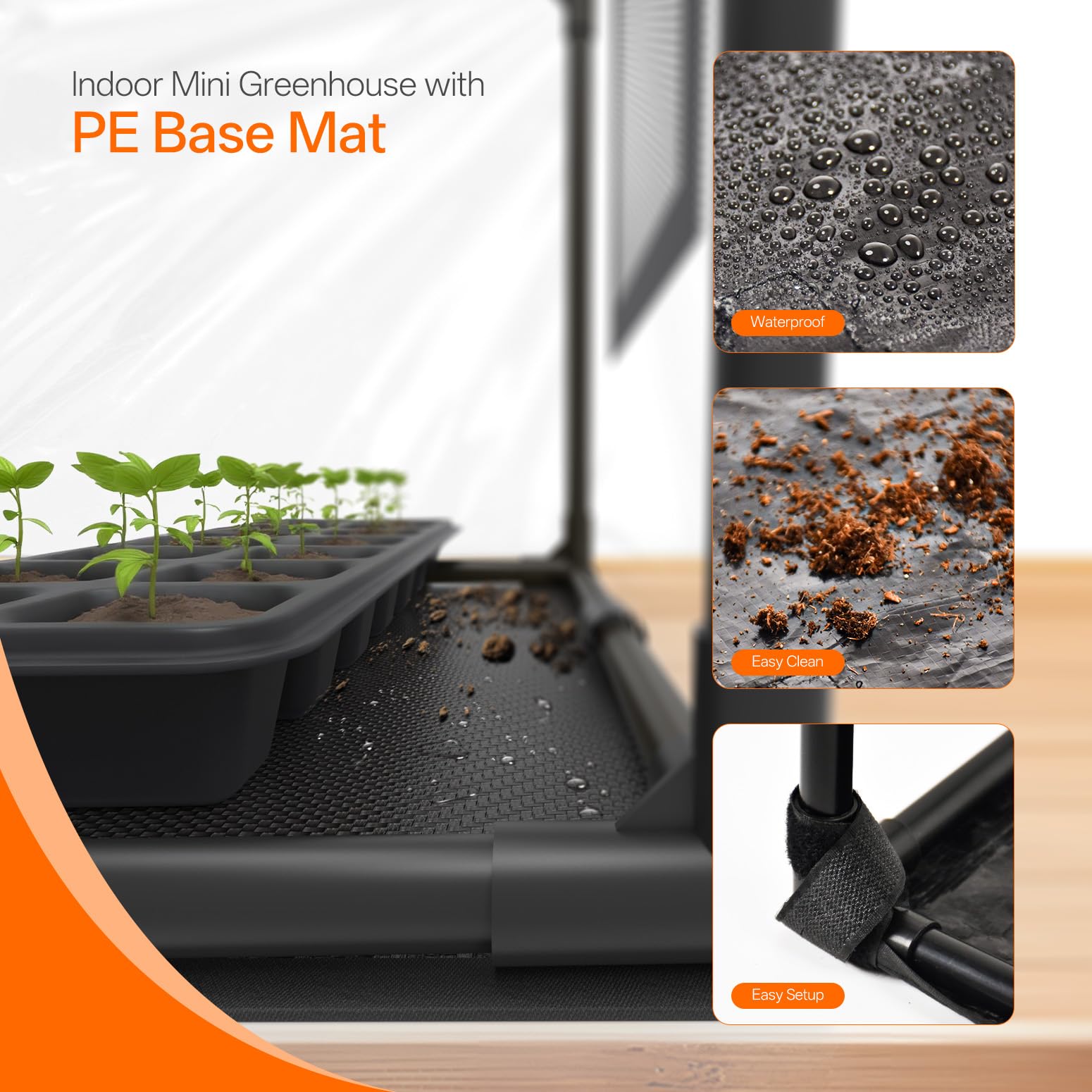 Bstrip zippered door greenhouse offers easy access during plant care