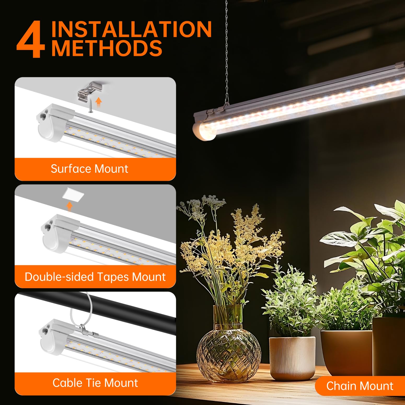 Bstrip Grow Light aluminum-housed fixture for efficient heat dissipation